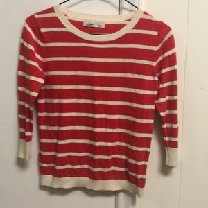 Old navy coral and white stripped sweater